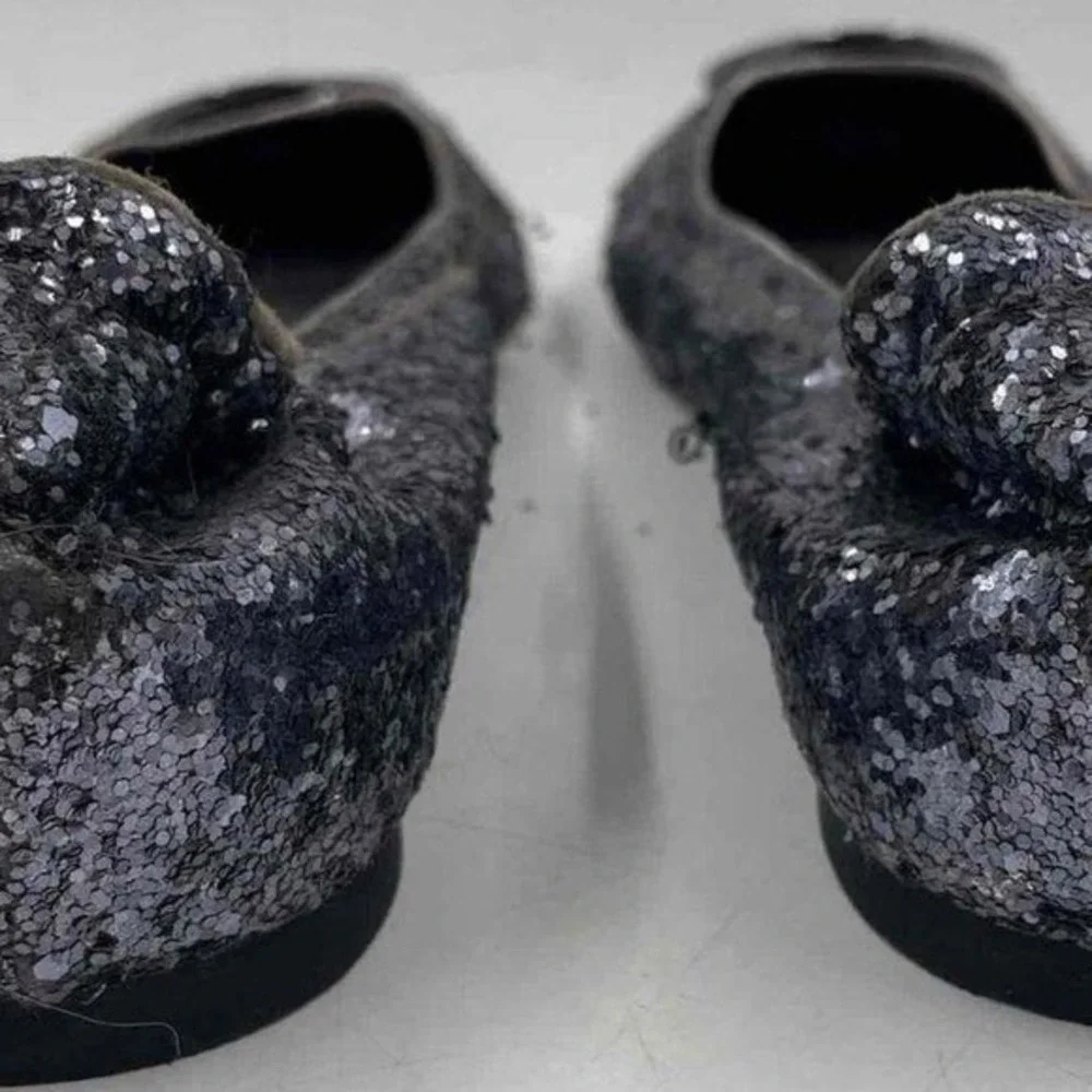 Tory Burch Glitter Ballet Flats Sparkle Shoes Women's Size 7.5M